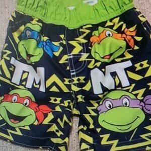 Kids Swim Shorts - Green and Black